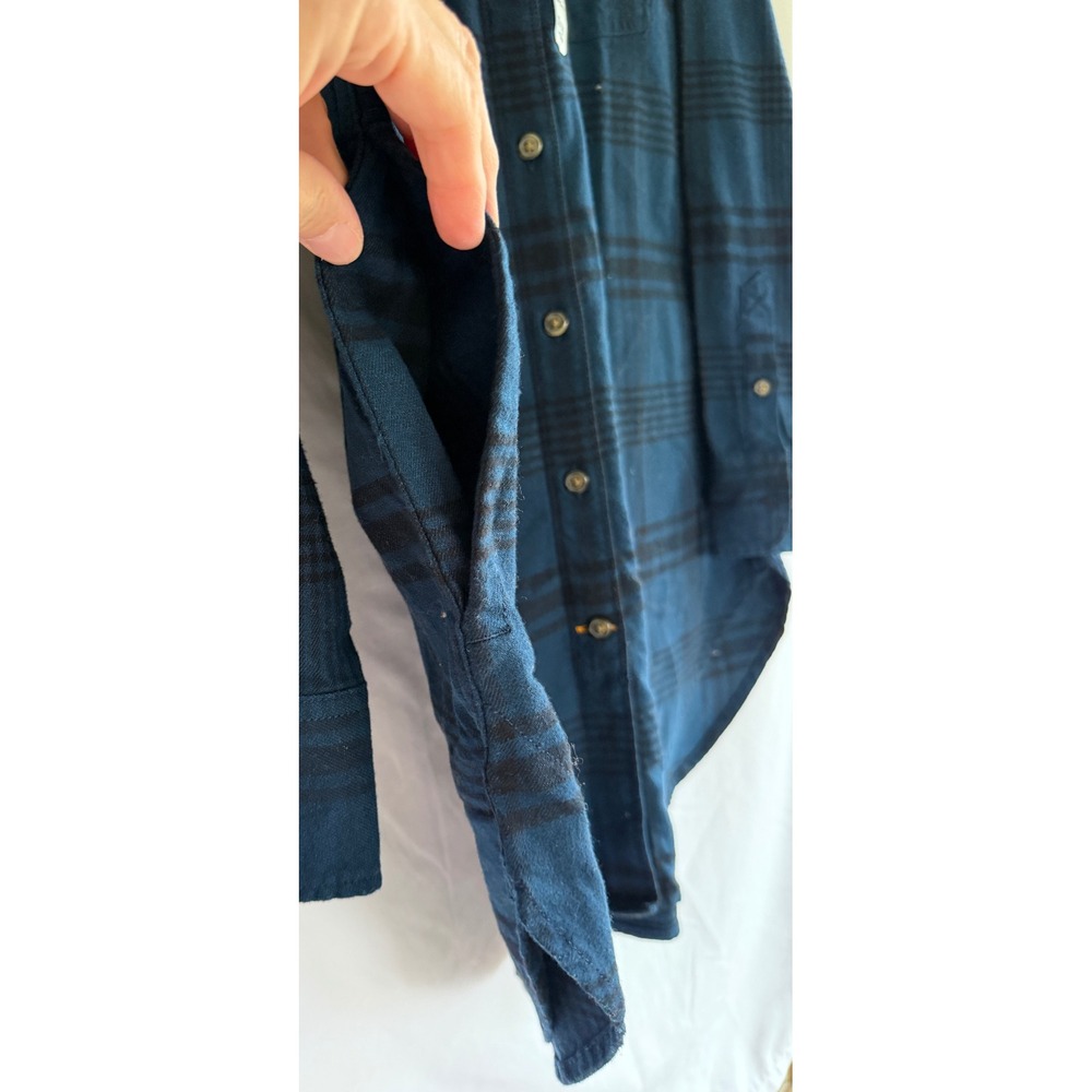 Carhartt Womens Rugged Flex Relaxed Fit Midweight Flannel Plaid Tunic‎ XL Navy - Picture 3 of 9